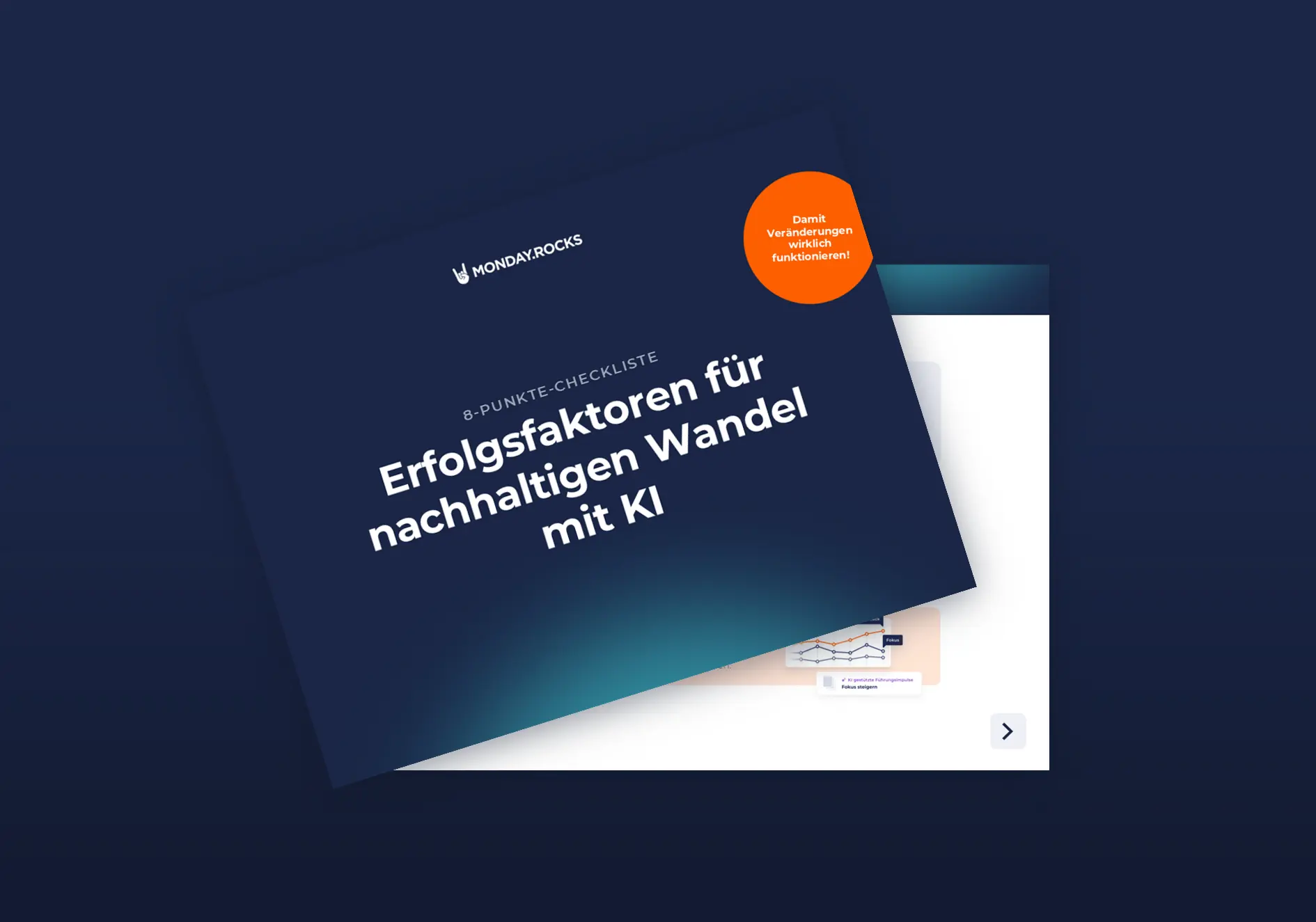 Titelbild des Leitfadens Erfolgsfaktoren für nachhaltigen Wandel mit KI