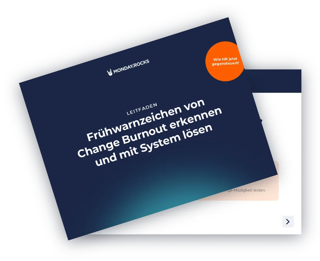 Titelbild des Leitfadens Frühwarnzeichen von Change-Burnout erkennen und mit System lösen, freigestellt