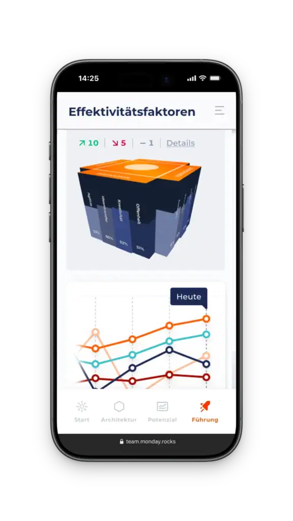 Handy zeigt die Effektivitätsfaktoren